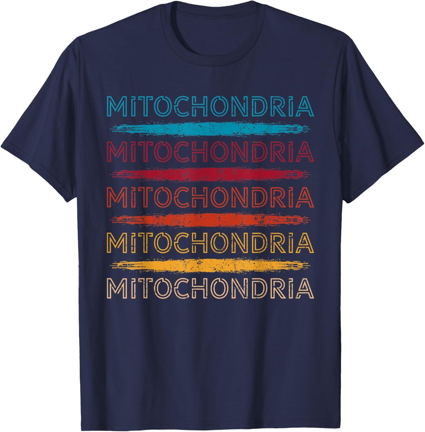 Mitochondria Retro Powerhouse Of The Cell Bacteria Biology T-Shirt - T-Shirt | Navy