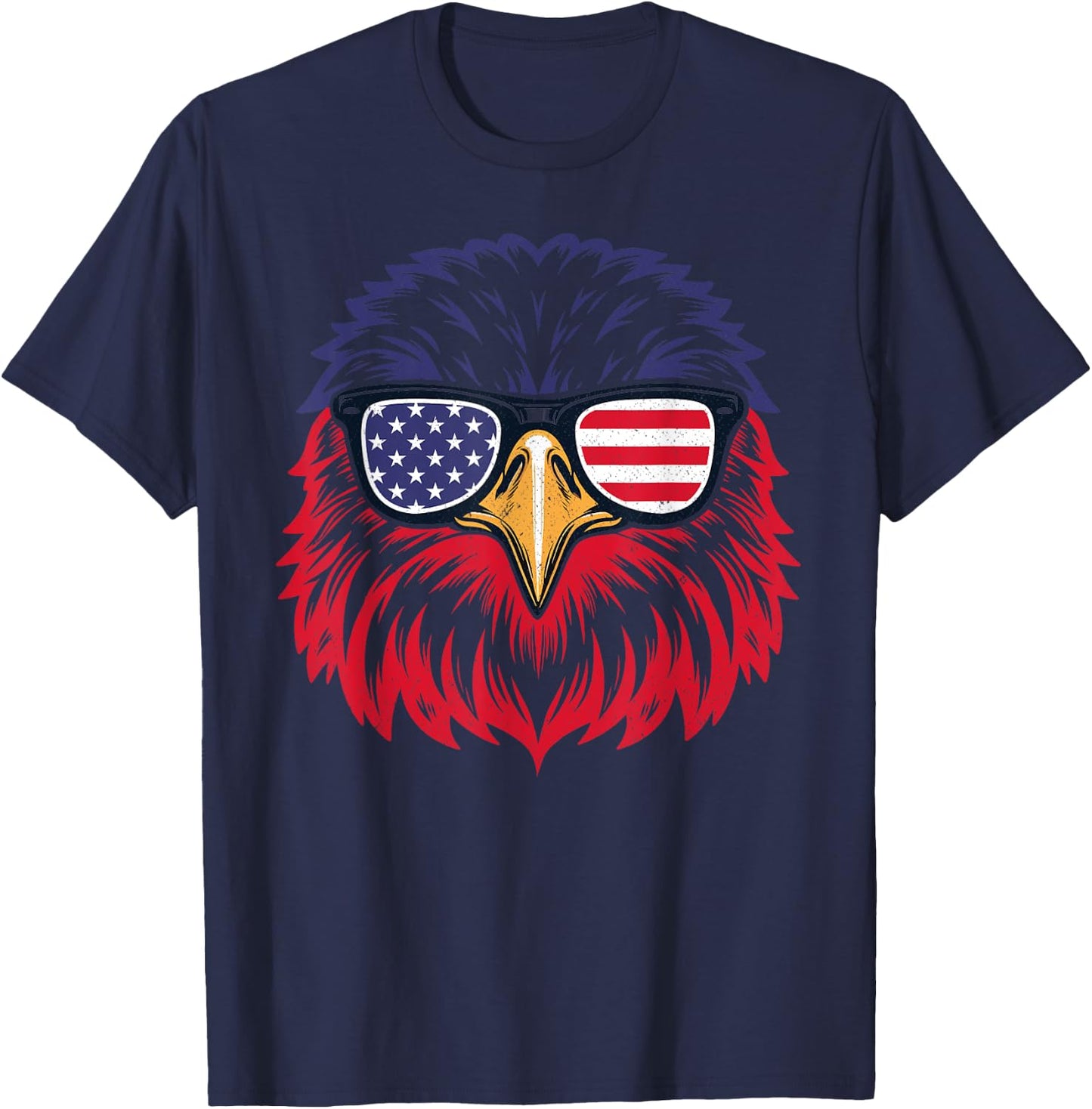 Patriotic Eagle Funny 4th of July US American Flag Men Women T-Shirt - T-Shirt | Navy