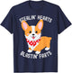 Funny Corgi Breakin Hearts Blastin Farts Cute Valentine Dog Women Girls Kids T-Shirt - T-Shirt | Navy