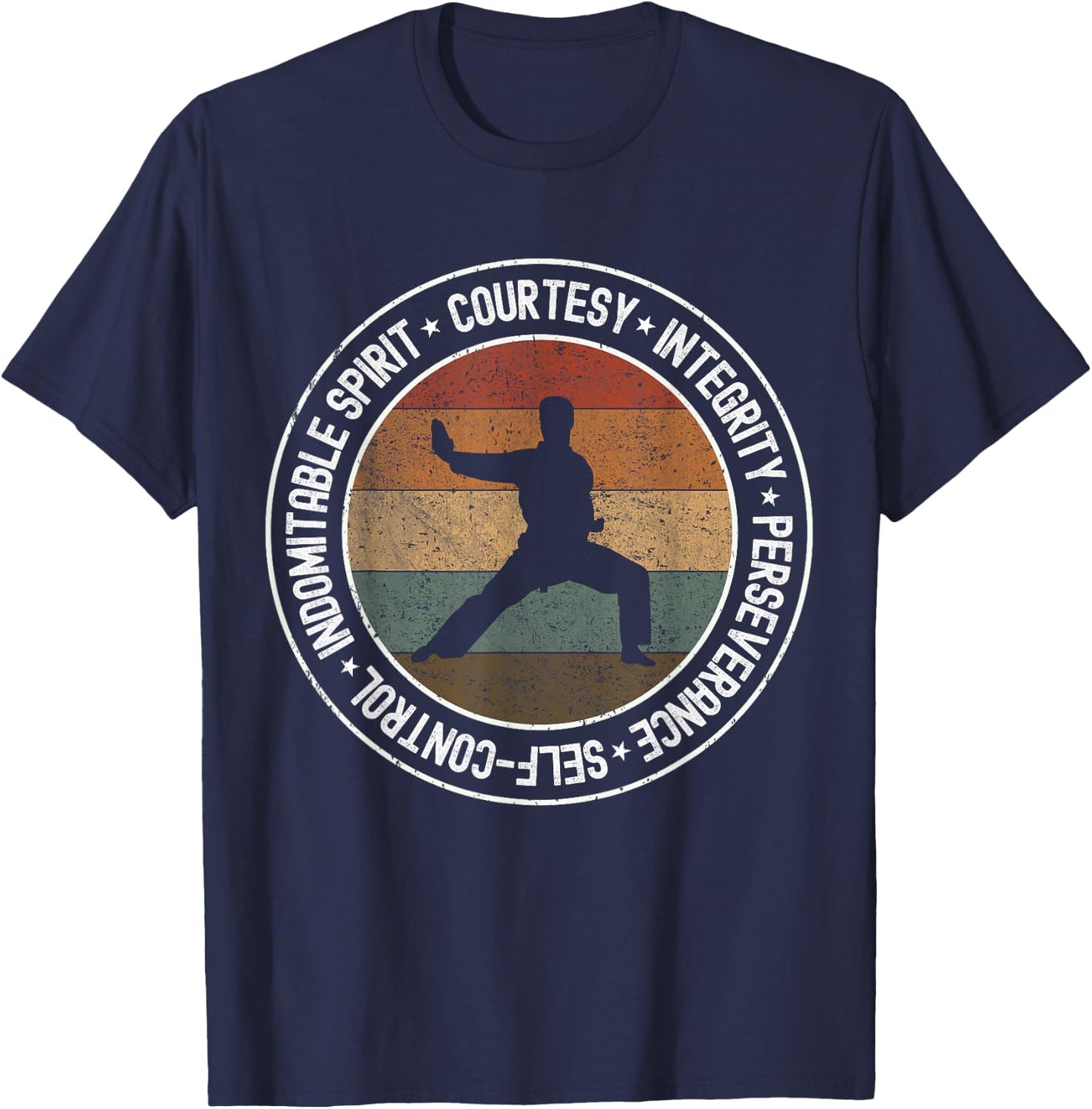 Taekwondo Karate 5 Tenets Martial Arts Uniform Kids T-Shirt - T-Shirt | Navy