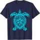 Polynesia Maori Turtle Honu Plumeria Tribal Tattoo Maori Art T-Shirt - T-Shirt | Navy