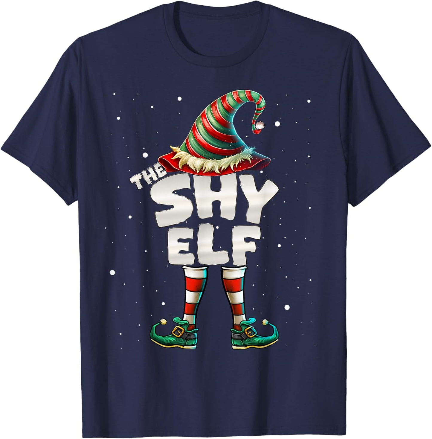 I'm The Shy Elf Family Matching Group Christmas T-Shirt - T-Shirt | Navy