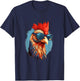 Vintage Rooster Chicken Sunglasses T-Shirt - T-Shirt | Navy