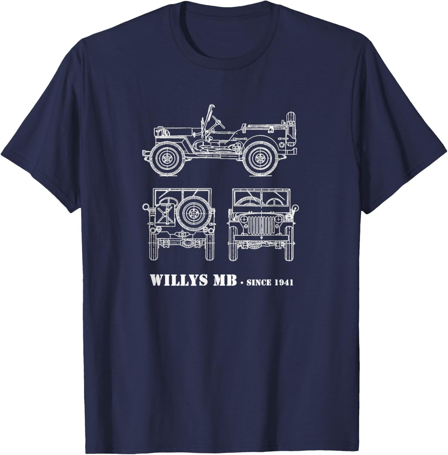 1941 Willy's MB WWII Army T-Shirt - T-Shirt | Navy