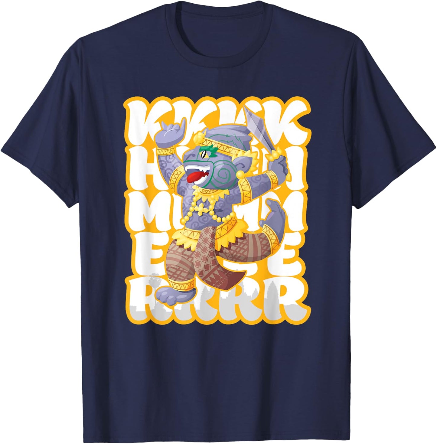 Cambodian Khmer Angkor Hanuman Monkey King Love T-Shirt - T-Shirt | Navy