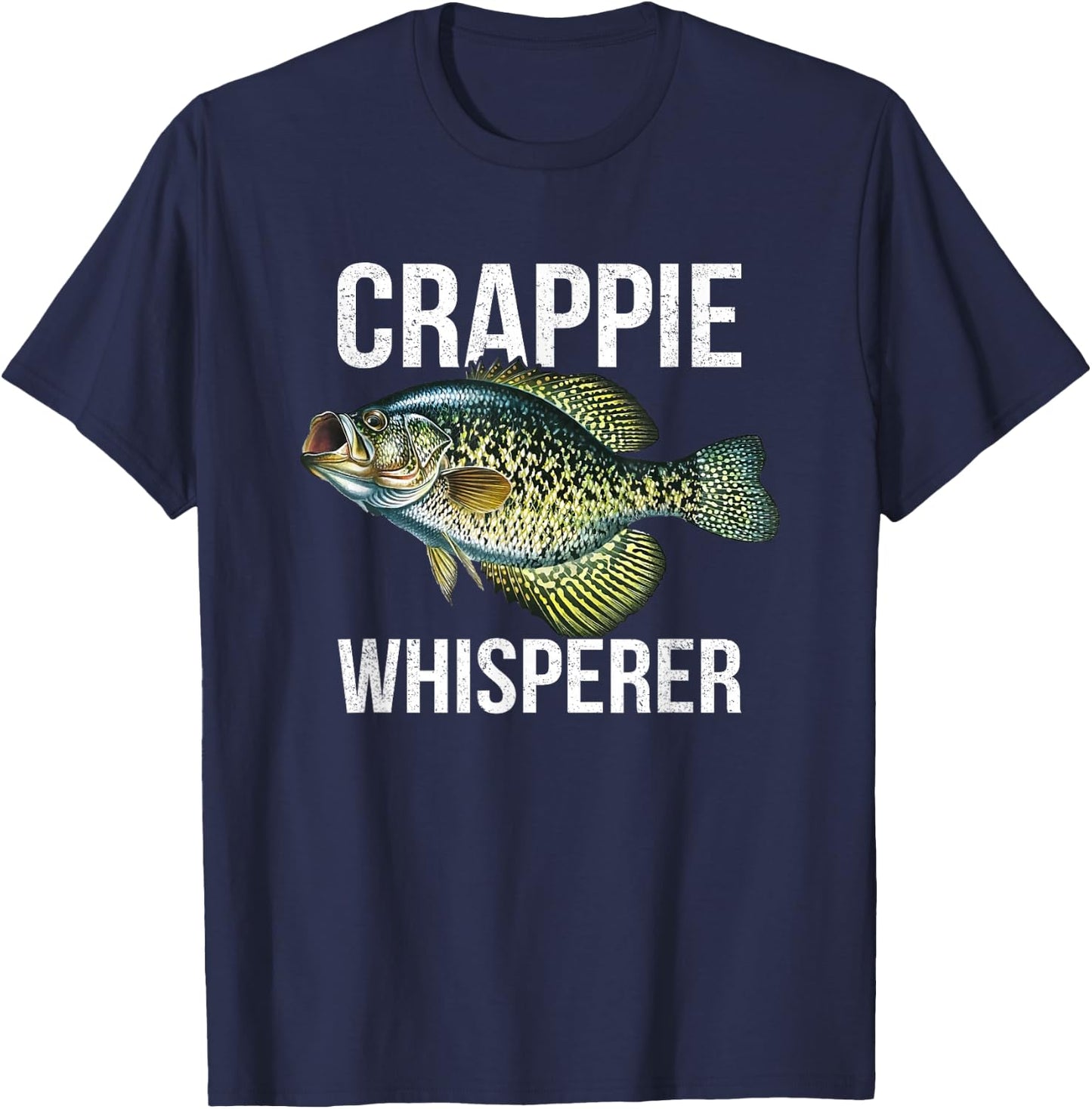 Crappie Whisperer, Crappie Fishing Small T-Shirt - T-Shirt | Navy
