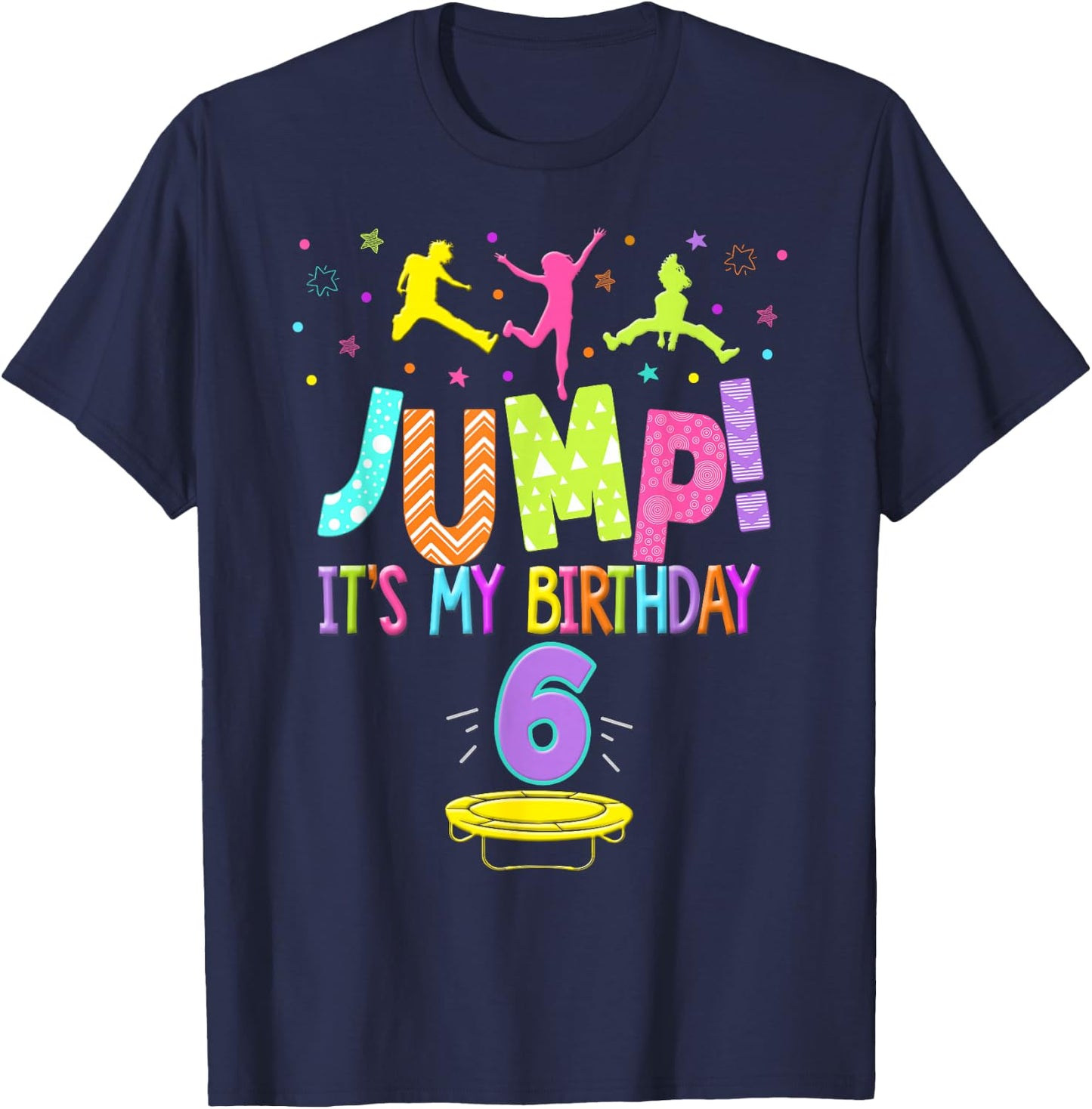 Trampoline Birthday Party For Girls T-Shirt - T-Shirt | Navy