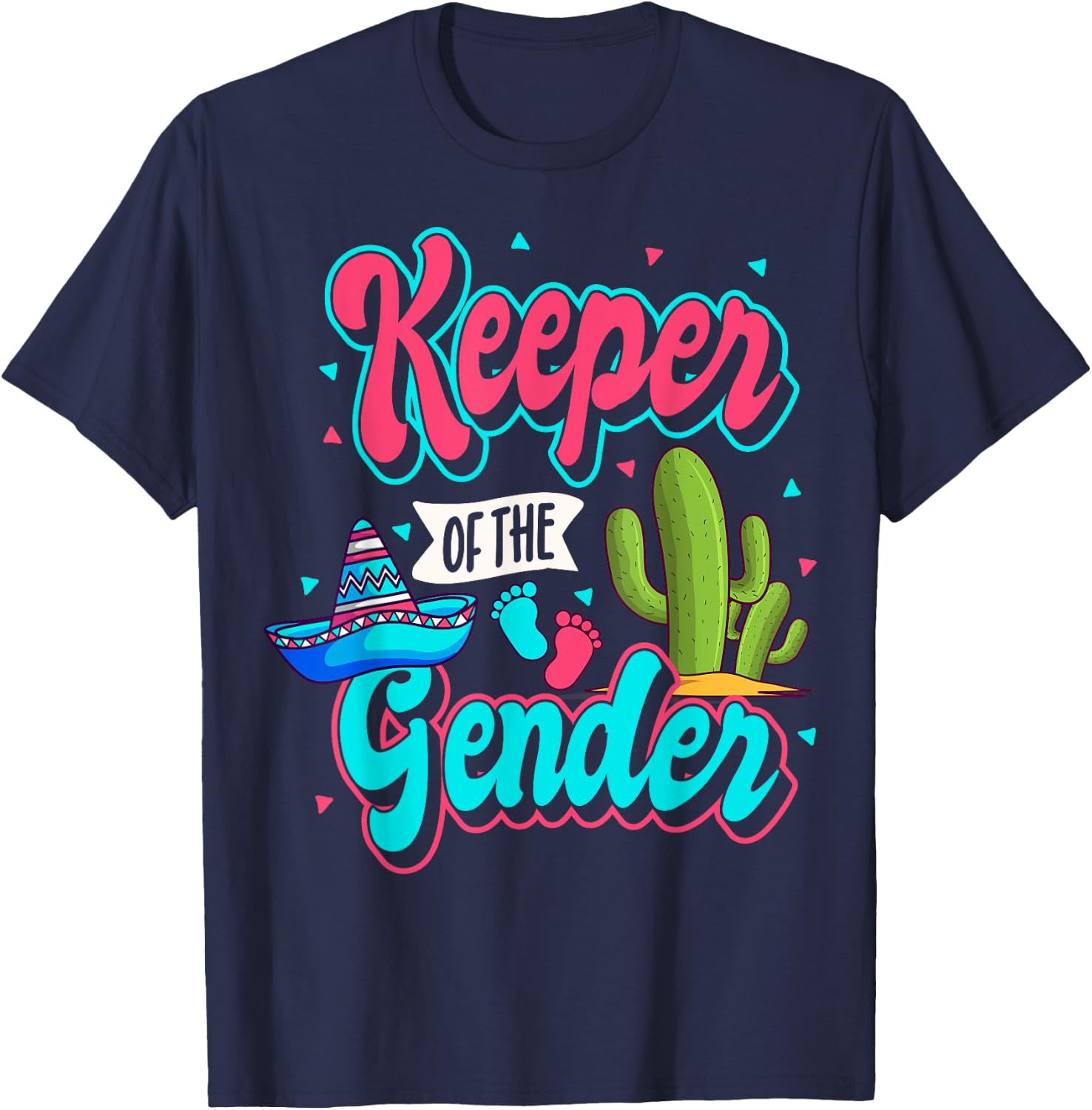 Mexican Gender Reveal Cinco de Mayo Baby Shower Party Fiesta T-Shirt - T-Shirt | Navy