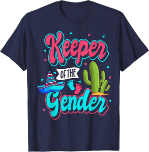 Mexican Gender Reveal Cinco de Mayo Baby Shower Party Fiesta T-Shirt - T-Shirt | Navy