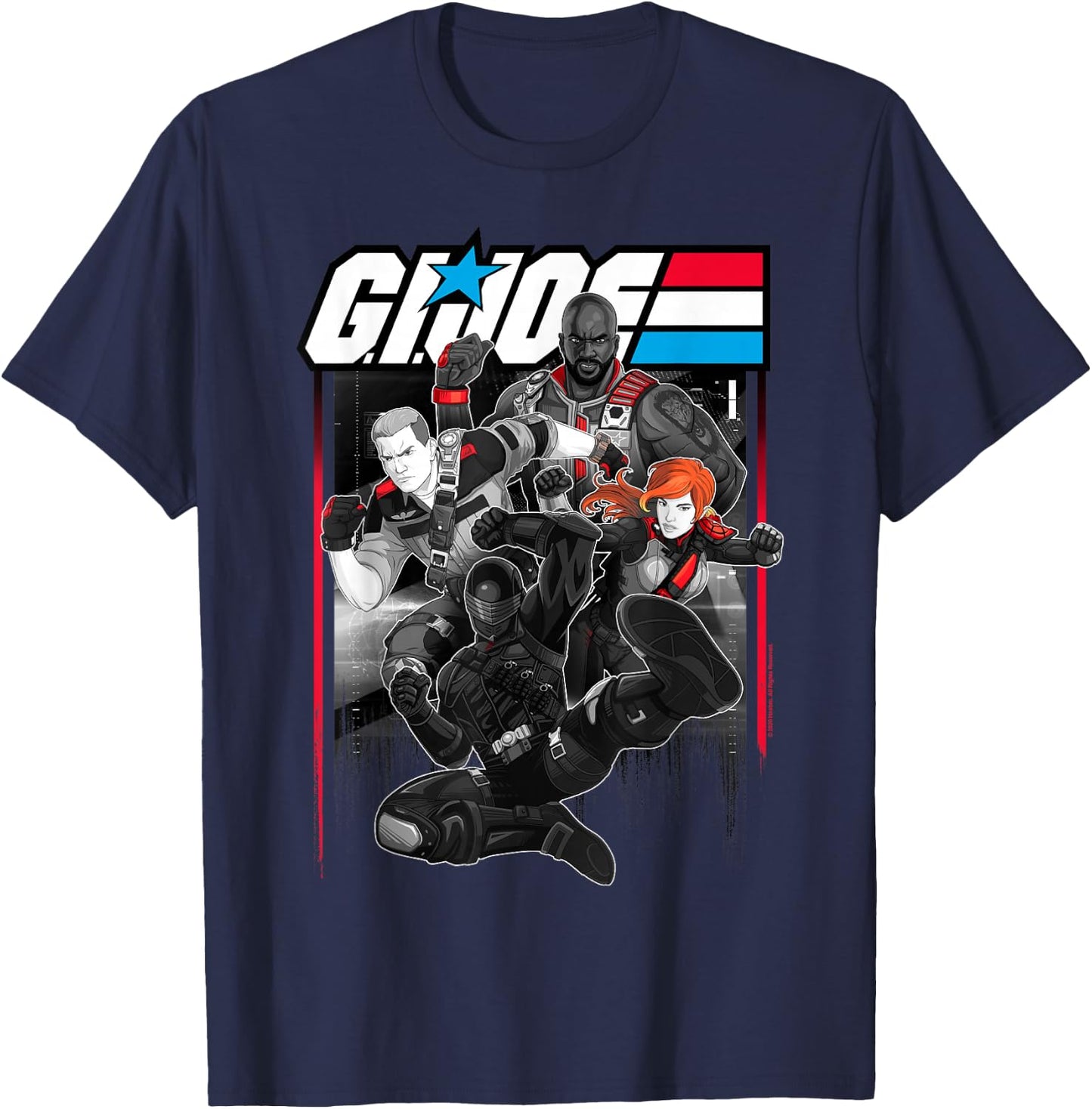 G.I. Joe Group Shot Action Pose Comic Panel T-Shirt - T-Shirt | Navy