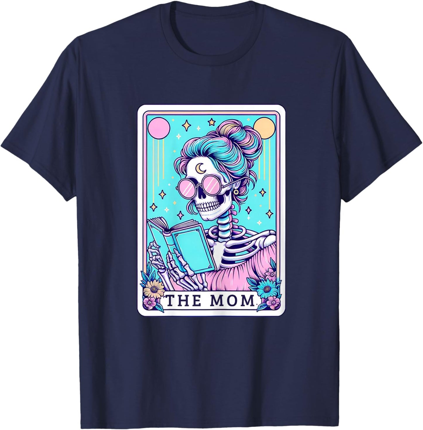 The Mom Tarot Card Skeleton Mothers Day Witch Mom Skull Mama T-Shirt - T-Shirt | Navy