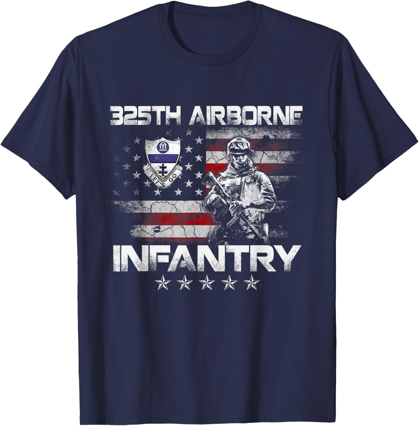 325th Airborne Infantry Regiment Veteran 4th Of July Gift T-Shirt - T-Shirt | Navy