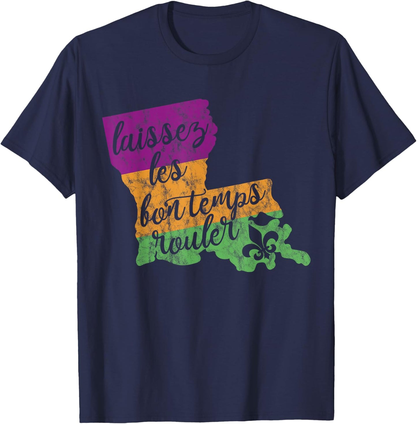 Mardi Gras 2025 Laissez Les Bon Temps Rouler New Orleans T-Shirt - T-Shirt | Navy