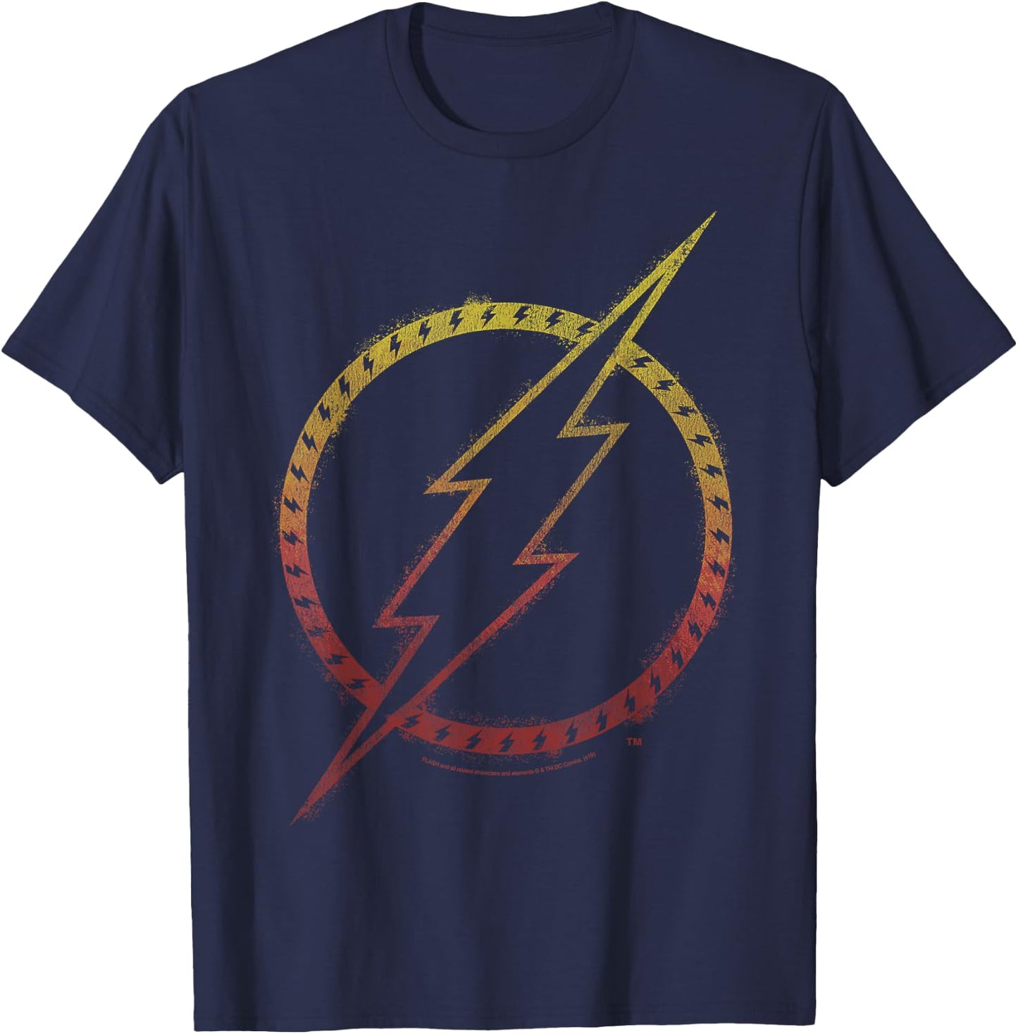 DC Comics The Flash Lightning Logo Small T-Shirt - T-Shirt | Navy