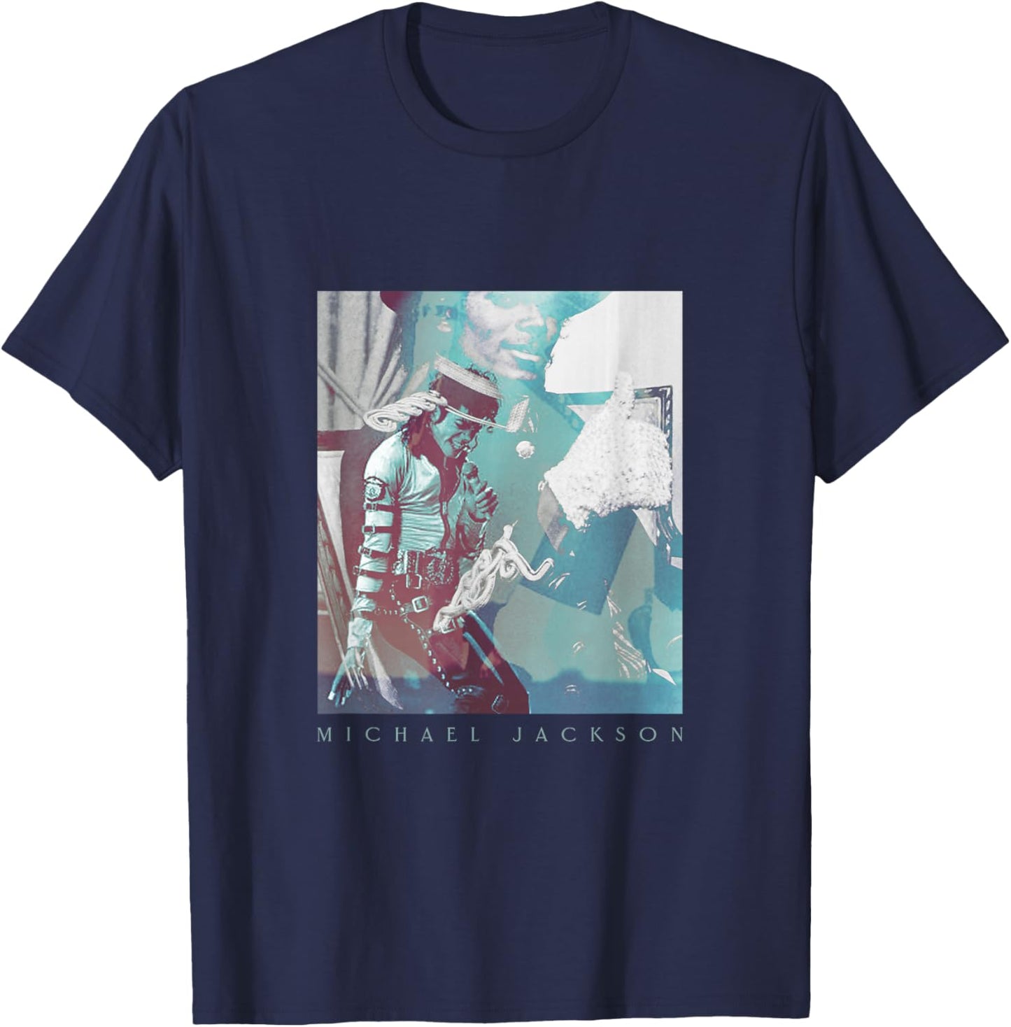 The King of Pop MJ-007 Black Michael Jackson King -Adults Classic Fit Short Sleeve Cotton, Polyester Small T-Shirt - T-Shirt | Navy