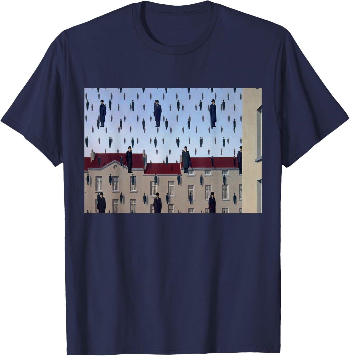 Golconda Famous Painting By Magritte T-Shirt - T-Shirt | Navy