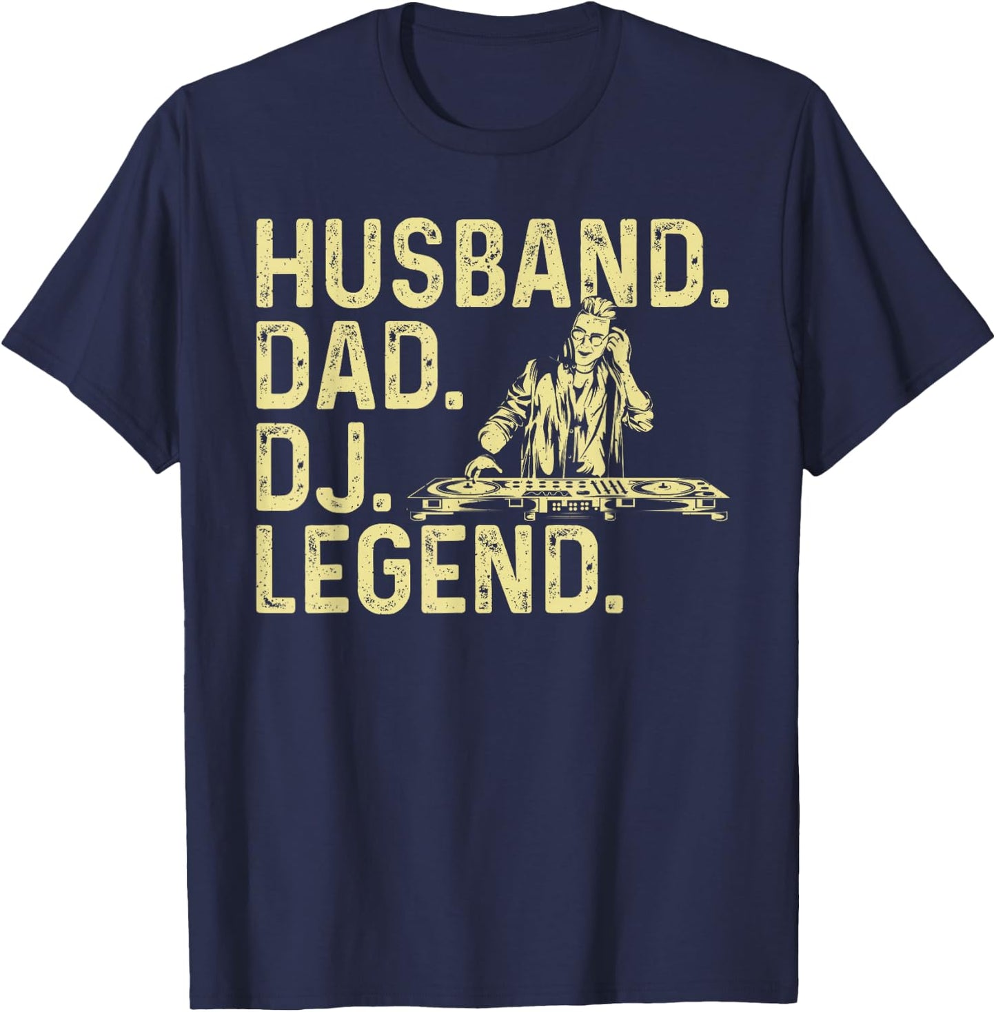 Mix DJ Art For Husband Dad EDM Electronic Techno Disc Jockey T-Shirt - T-Shirt | Navy