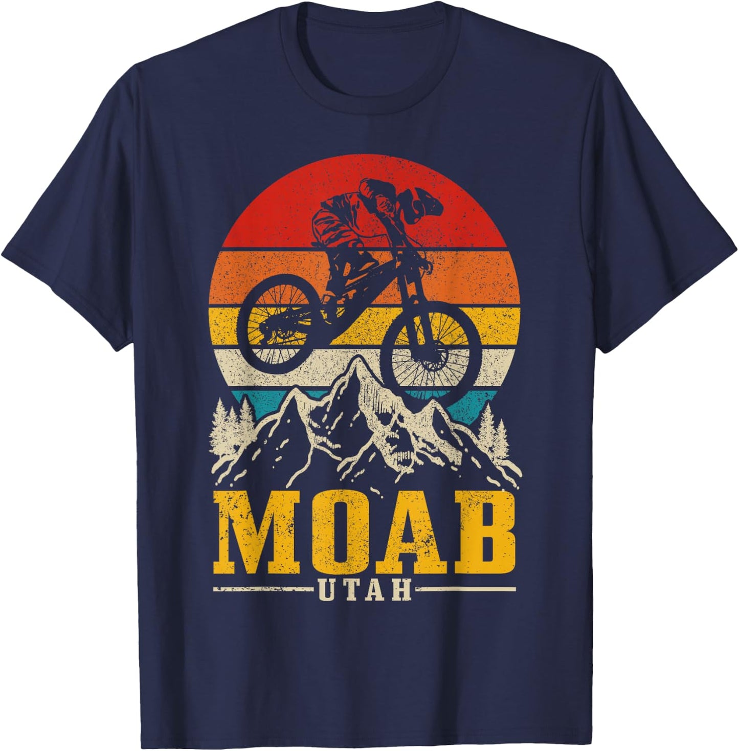 Moab Utah Vintage Mountain Bike MTB Downhill USA T-Shirt - T-Shirt | Navy