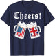 Cheers Women Men British American Flag Beer Mug Cheers T-Shirt - T-Shirt | Navy