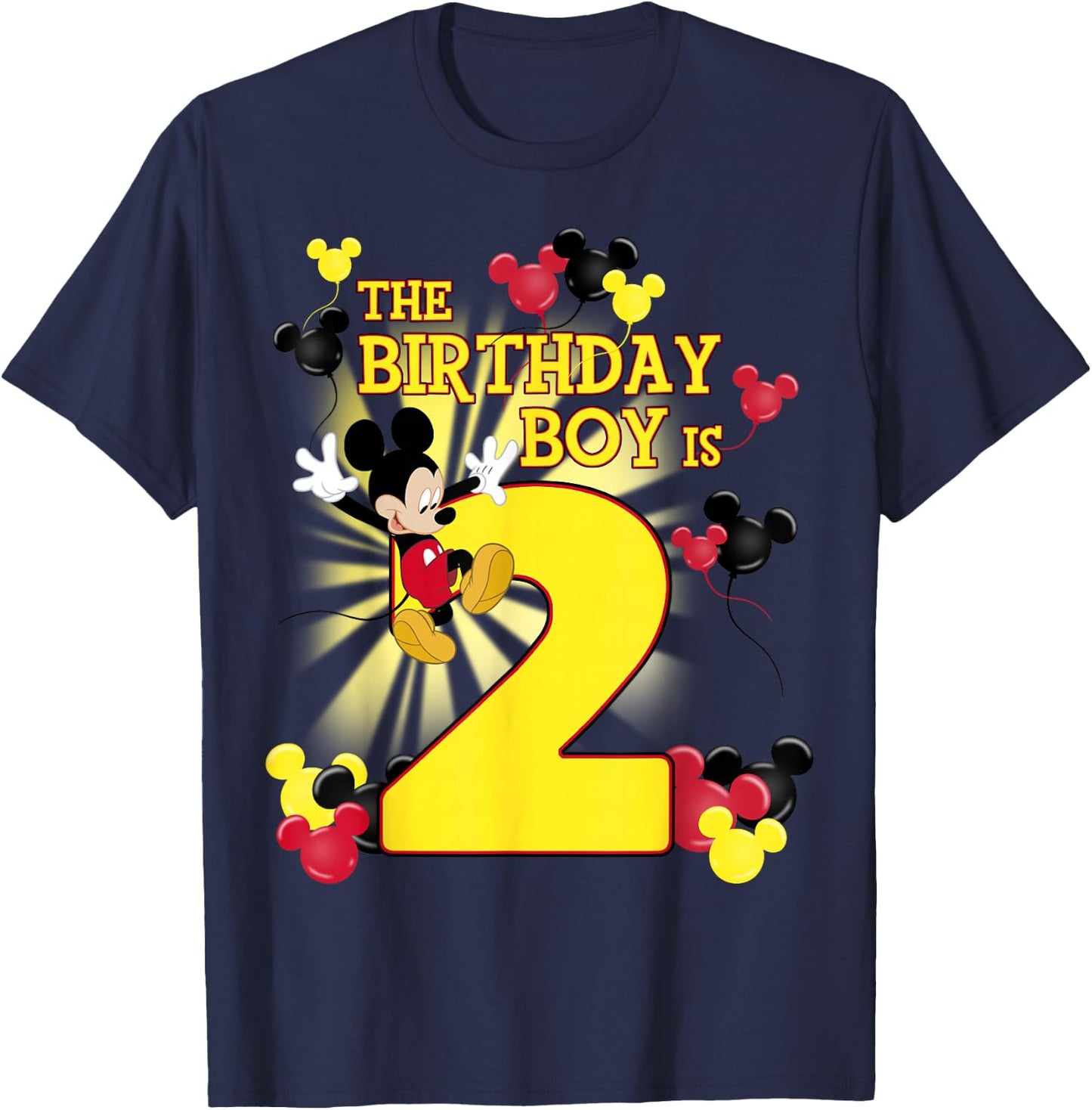 Disney Mickey and Friends Mickey 2nd Birthday Boy Small T-Shirt - T-Shirt | Navy