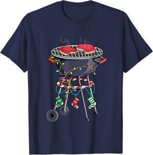 Christmas Grill Design For Holiday Themed Christmas BBQ T-Shirt - T-Shirt | Navy