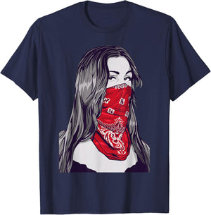 Gangster Ghetto Design Rockabilly Hip Hop Art T-Shirt - T-Shirt | Navy