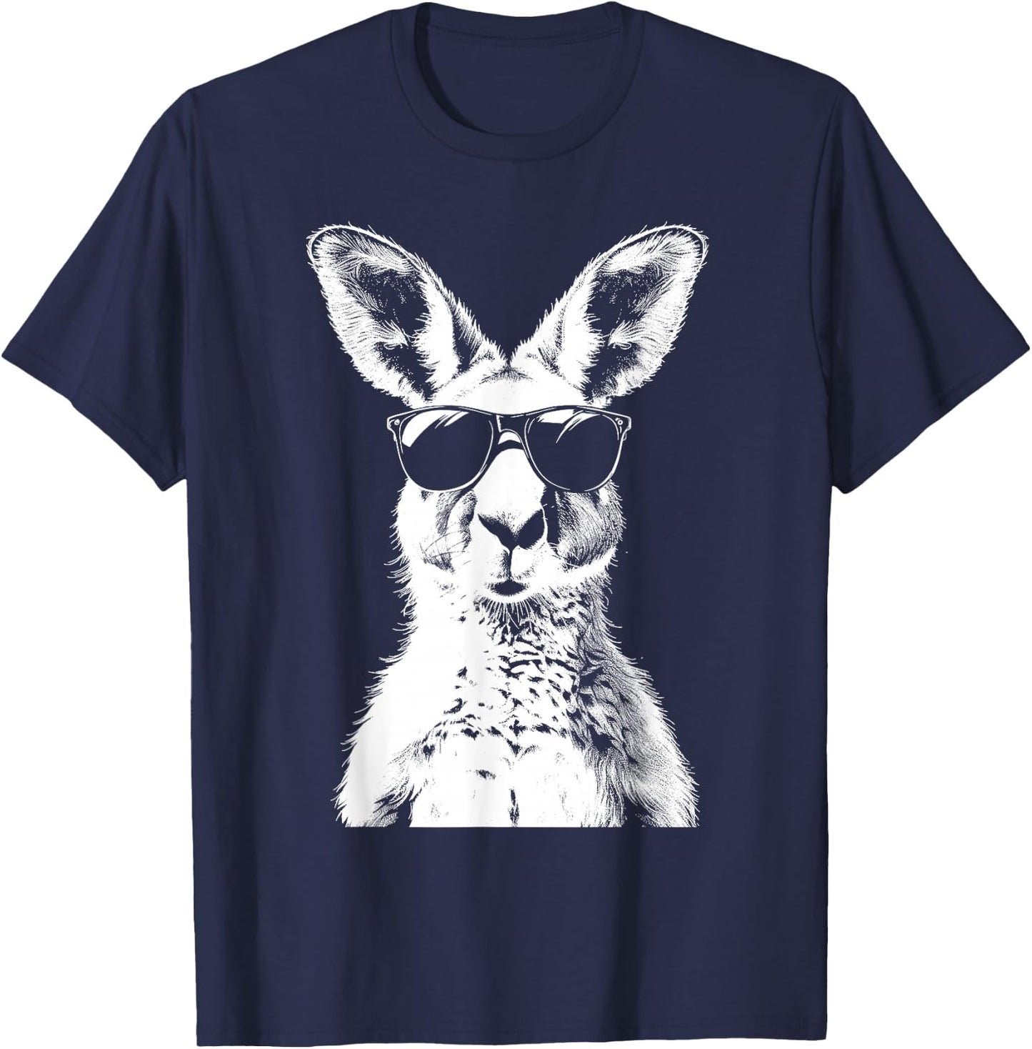 Kangaroo Wearing Sunglasses Funny Animal Australia T-Shirt - T-Shirt | Navy
