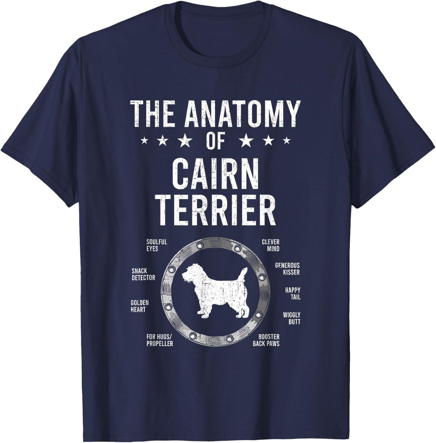 Anatomy of Cairn Terrier Dog Lover T-Shirt - T-Shirt | Navy