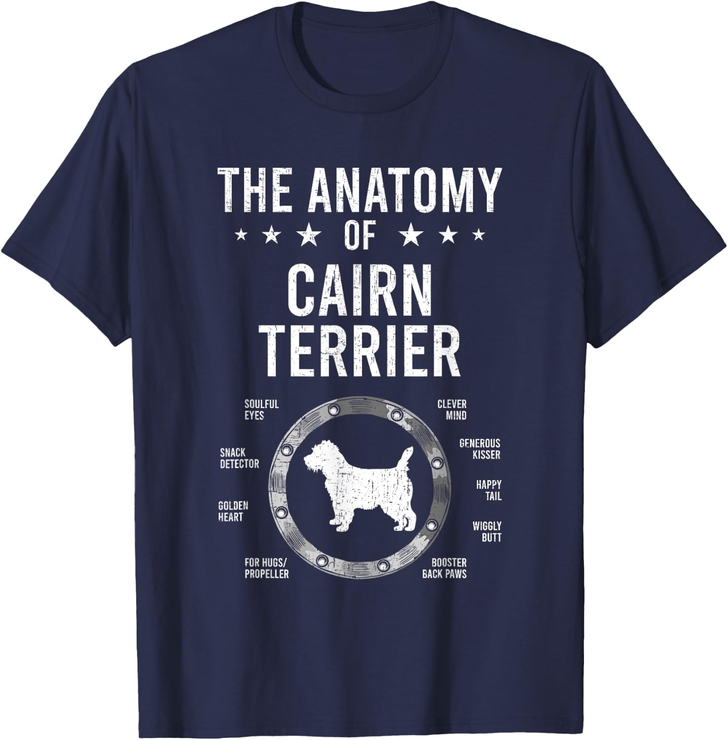Anatomy of Cairn Terrier Dog Lover T-Shirt - T-Shirt | Navy