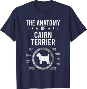 Anatomy of Cairn Terrier Dog Lover T-Shirt - T-Shirt | Navy
