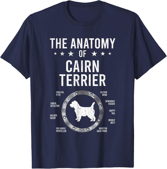 Anatomy of Cairn Terrier Dog Lover T-Shirt - T-Shirt | Navy