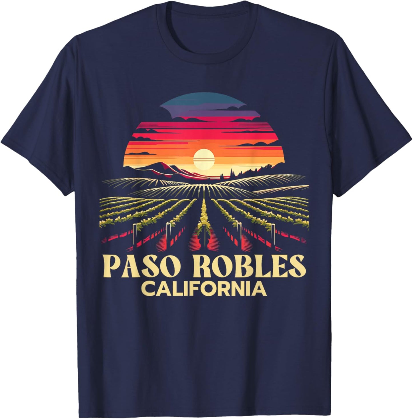 Paso Robles California, Paso Robles Vineyard, Paso Robles T-Shirt - T-Shirt | Navy