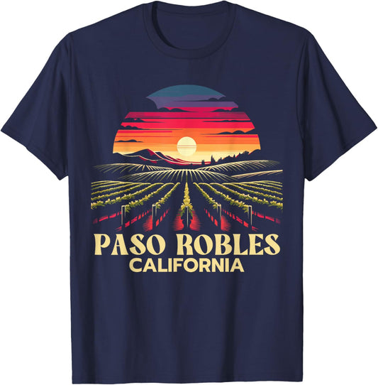 Paso Robles California, Paso Robles Vineyard, Paso Robles T-Shirt - T-Shirt | Navy