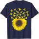Motocross Sunflower Gift Biker and Dirt Bike Lover T-Shirt - T-Shirt | Navy