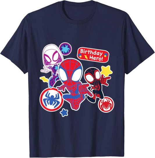 Marvel Spidey and His Amazing Friends Birthday Hero T-Shirt - T-Shirt | Navy