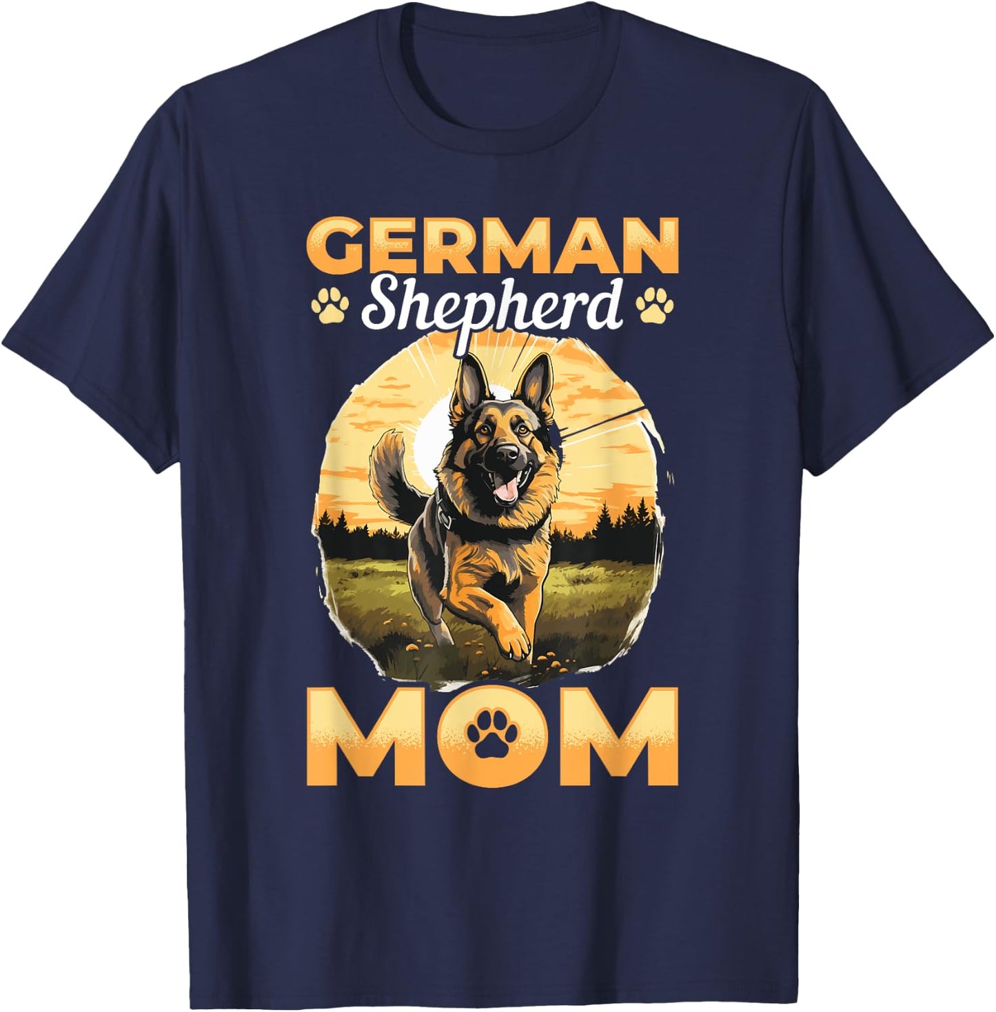 German Shepherd Dog Breed German Shepherd Mom T-Shirt - T-Shirt | Navy
