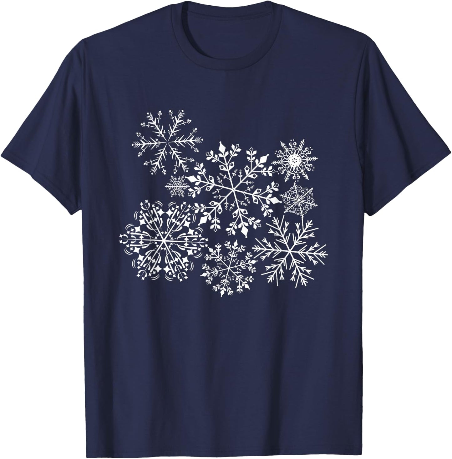 Snowflake Snowfall Snow Winter Fun T-Shirt - T-Shirt | Navy