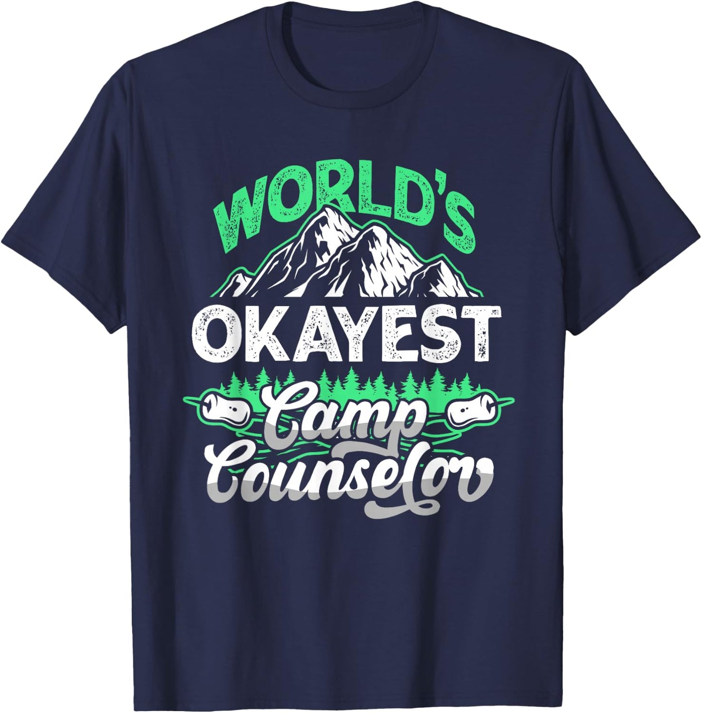 Funny World's Okayest Camp Counselor Shirt Director T-Shirt - T-Shirt | Navy