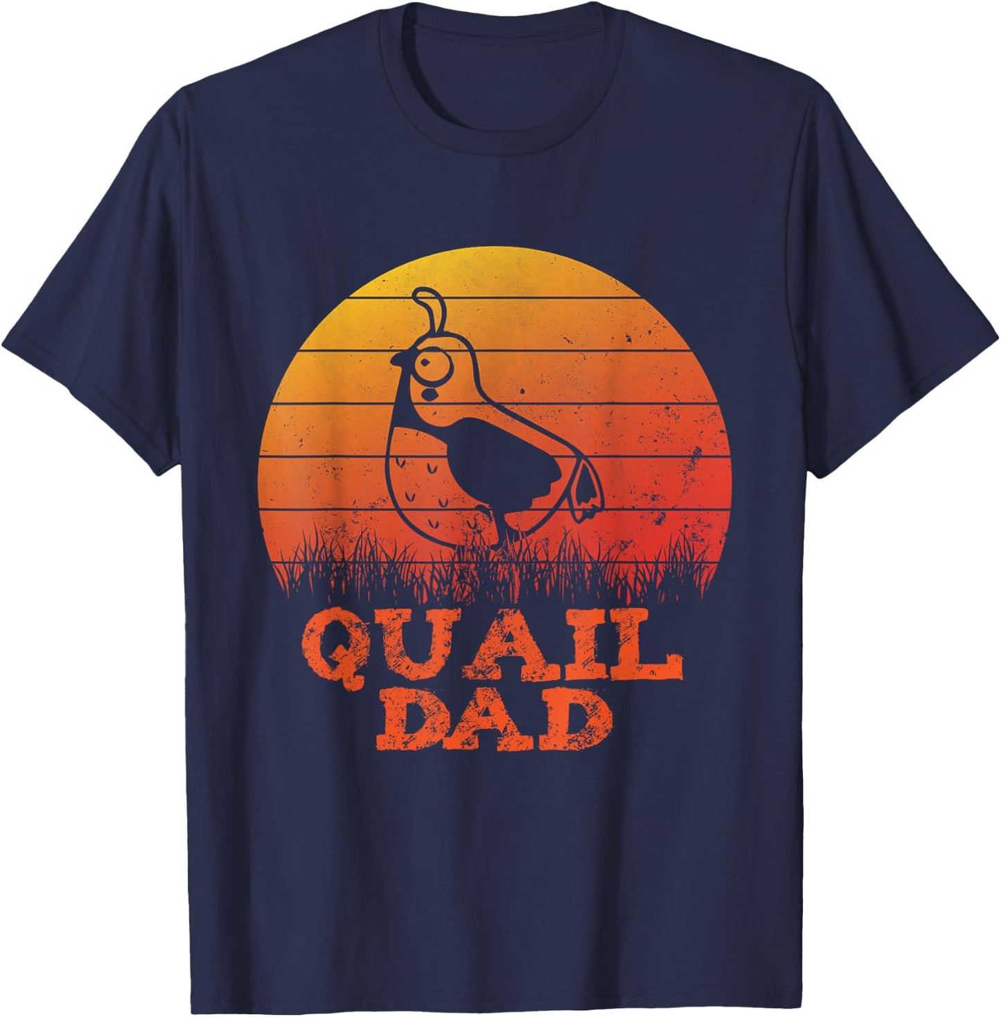 Fathers day Quail Father Papa Quail Dad T-Shirt - T-Shirt | Navy