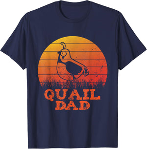 Fathers day Quail Father Papa Quail Dad T-Shirt - T-Shirt | Navy