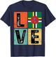Vintage Retro I Love Dominica Flag for Dominican Pride Gift T-Shirt - T-Shirt | Navy