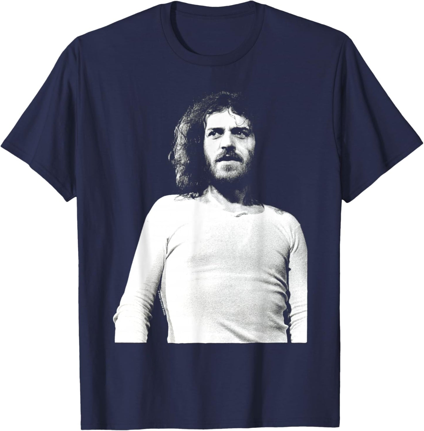 Singer Joe Cocker Live Shot Black And White By Everard Smith T-Shirt - T-Shirt | Navy