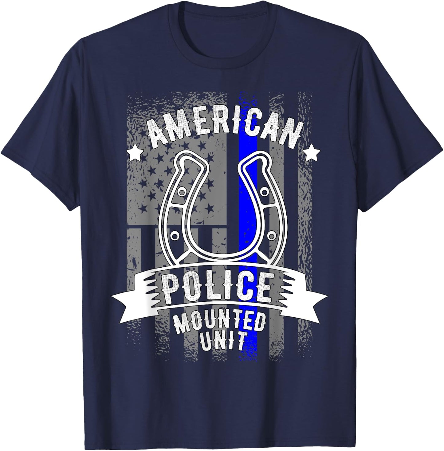 American Police Horse Mounted Unit T-Shirt - T-Shirt | Navy