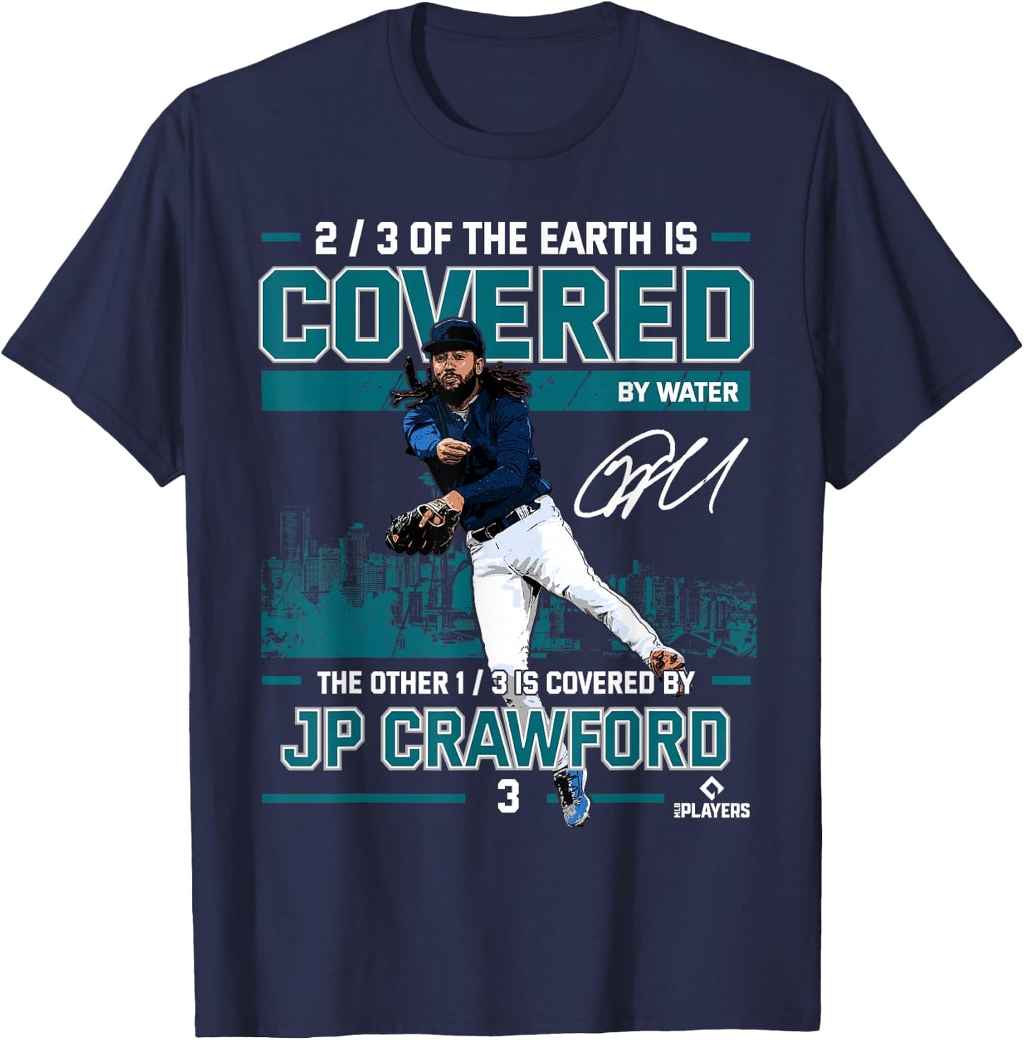 Covered JP Crawford Seattle MLBPA T-Shirt - T-Shirt | Navy