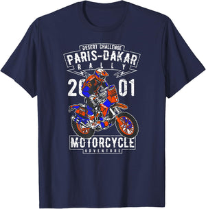 Paris-Dakar rally motorcycle adventure Sahara motocross T-Shirt - T-Shirt | Navy