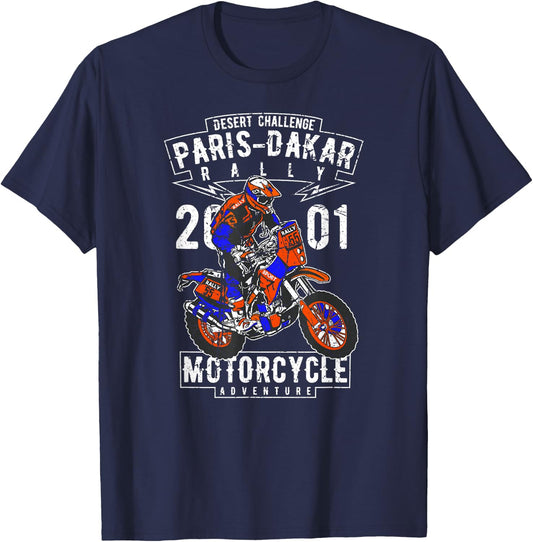 Paris-Dakar rally motorcycle adventure Sahara motocross T-Shirt - T-Shirt | Navy