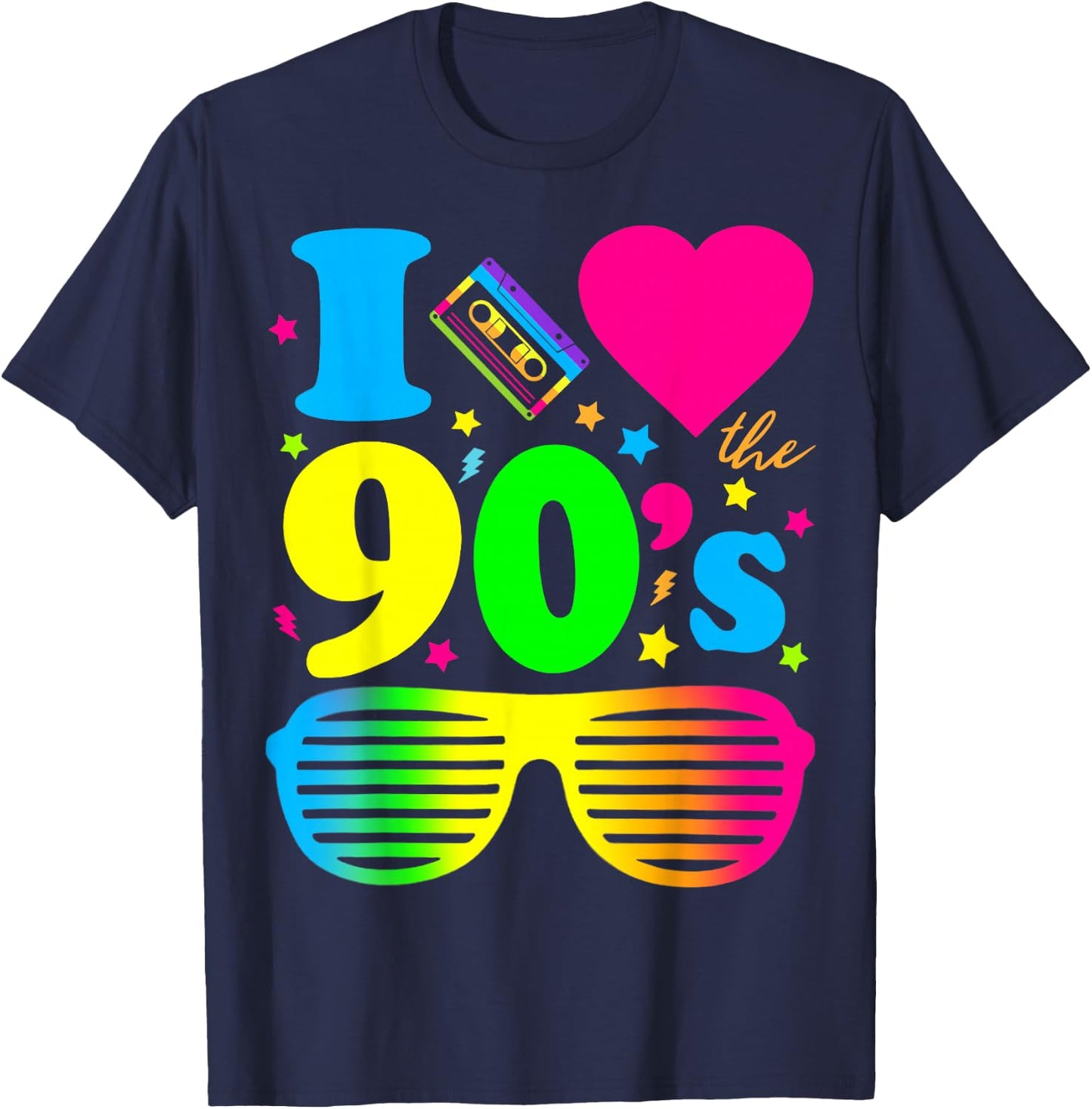 1990's 90s I Heart The Nineties T-Shirt - T-Shirt | Navy