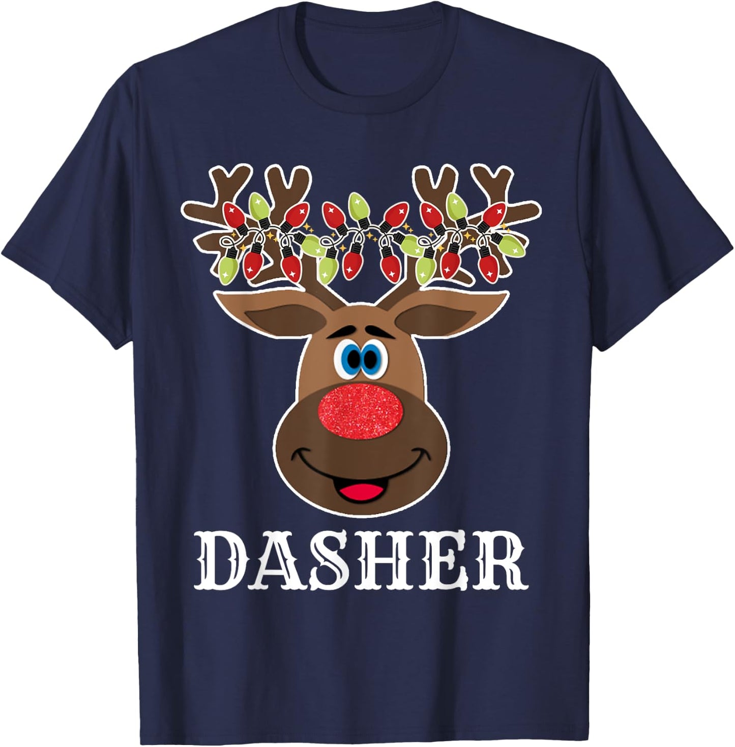 Santa Reindeer Dasher Xmas Group Costume T-Shirt - T-Shirt | Navy