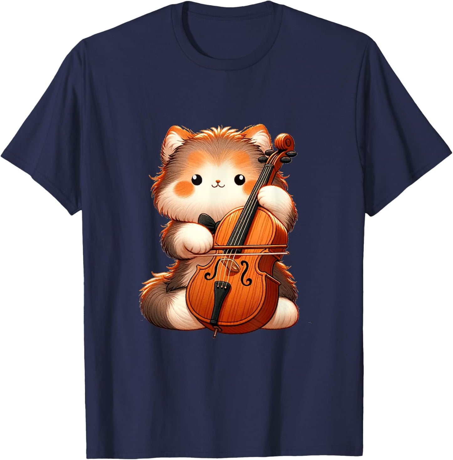 Cat Cello Magical Cello Cat Music Women Kids T-Shirt - T-Shirt | Navy