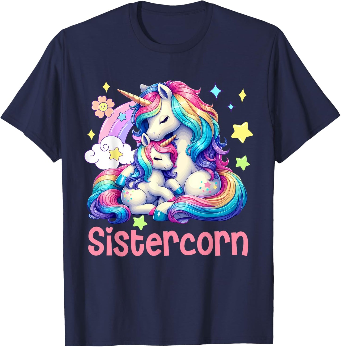 Sistercorn Mother's Day Sister Costume Unicorns Lover Family T-Shirt - T-Shirt | Navy